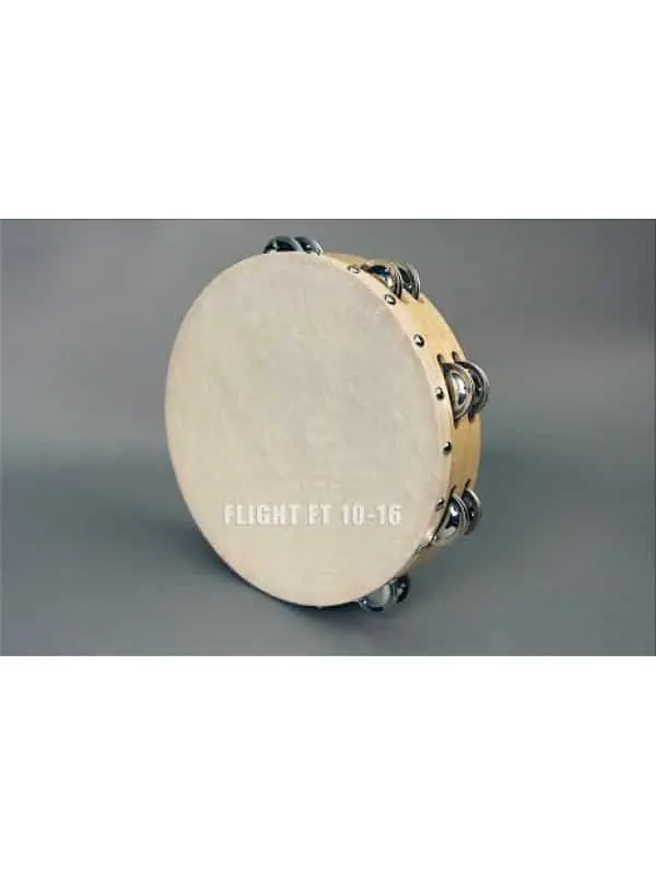 FLIGHT FT 10-16, tamburin 10" (25 cm) s opnom, 16 zvončića. - uspravno, prednja strana