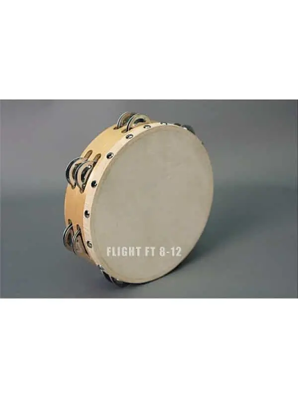 FLIGHT FT8-12, tamburin 8" (20cm) s opnom, 12 zvončića - uspravno prednja strana