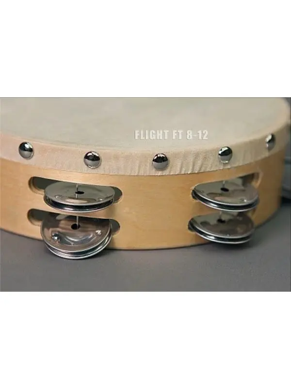 FLIGHT FT8-12, tamburin 8" (20cm) s opnom, 12 zvončića - zumirano na zvončiće