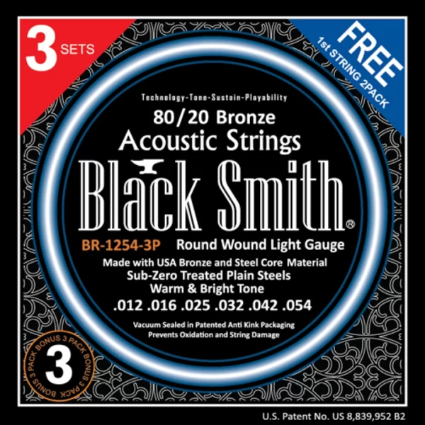 BLACKSMITH BR-1253-3P, žice za akustičnu gitaru, 3-paket