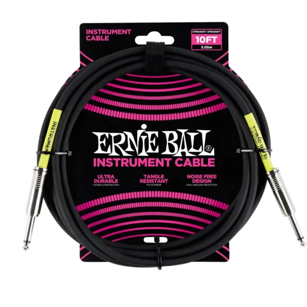 ERNIE BALL 6048 Black, instrumentalni kabel 3m - prednja strana
