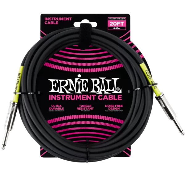 Ernie Ball 6046 Black kabel 6m - prednja strana
