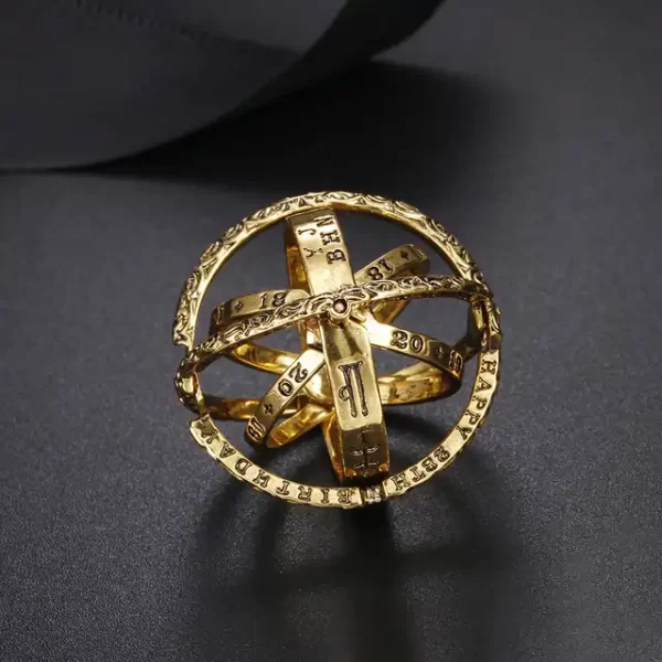 RNR 3D Ball Gold, prsten od nehrđajućeg čelika - Music Wheel Zagreb