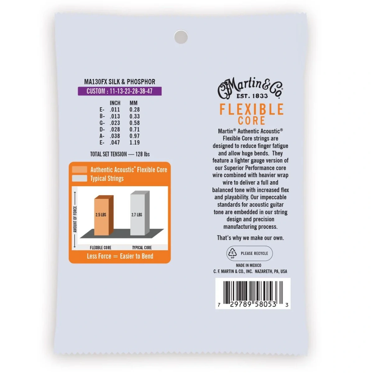 MARTIN MA130FX Authentic Flex Core 11-47, žice za akustičnu gitaru - pozadina