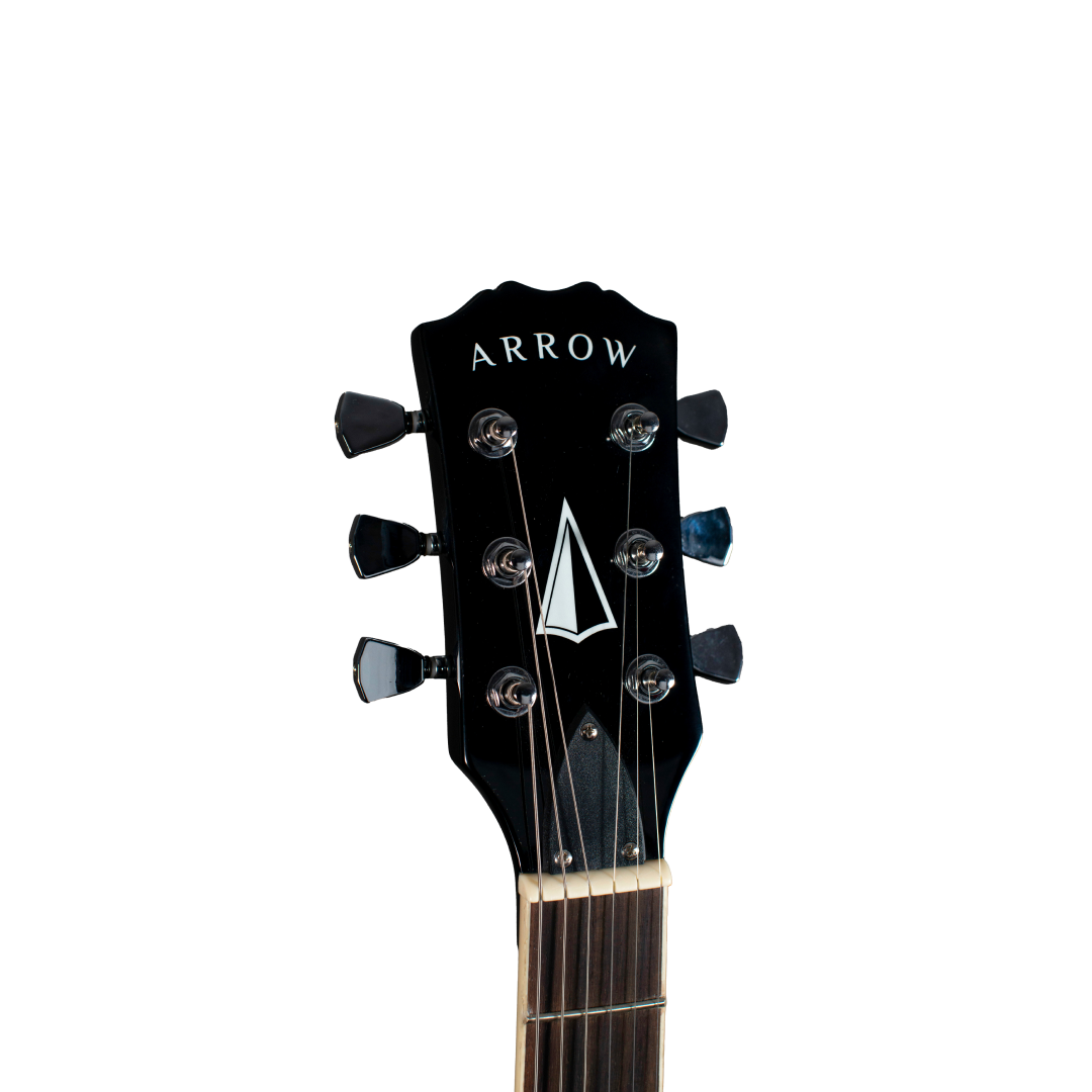 ARROW Riffster LP 22 Abyss Black Rosewood/White LTD, električna gitara - headstock