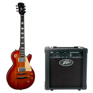ARROW Riffster LP 22 Cherry Burst Rosewood, elektična gitara i PEAVEY Backstage II, pojačalo za gitaru 12W